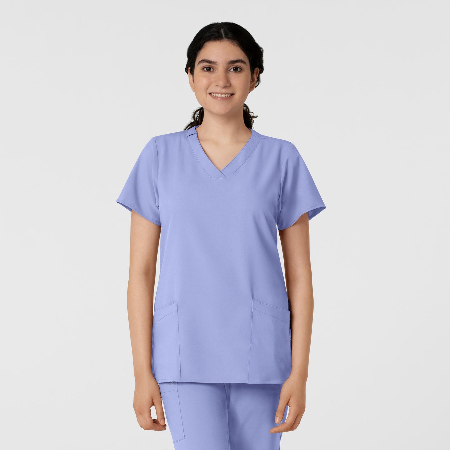 Women's Basic 2-Pocket V-Neck Scrub Top - 6255