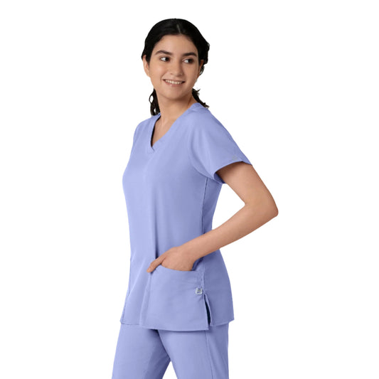 Women's Basic 2-Pocket V-Neck Scrub Top - 6255