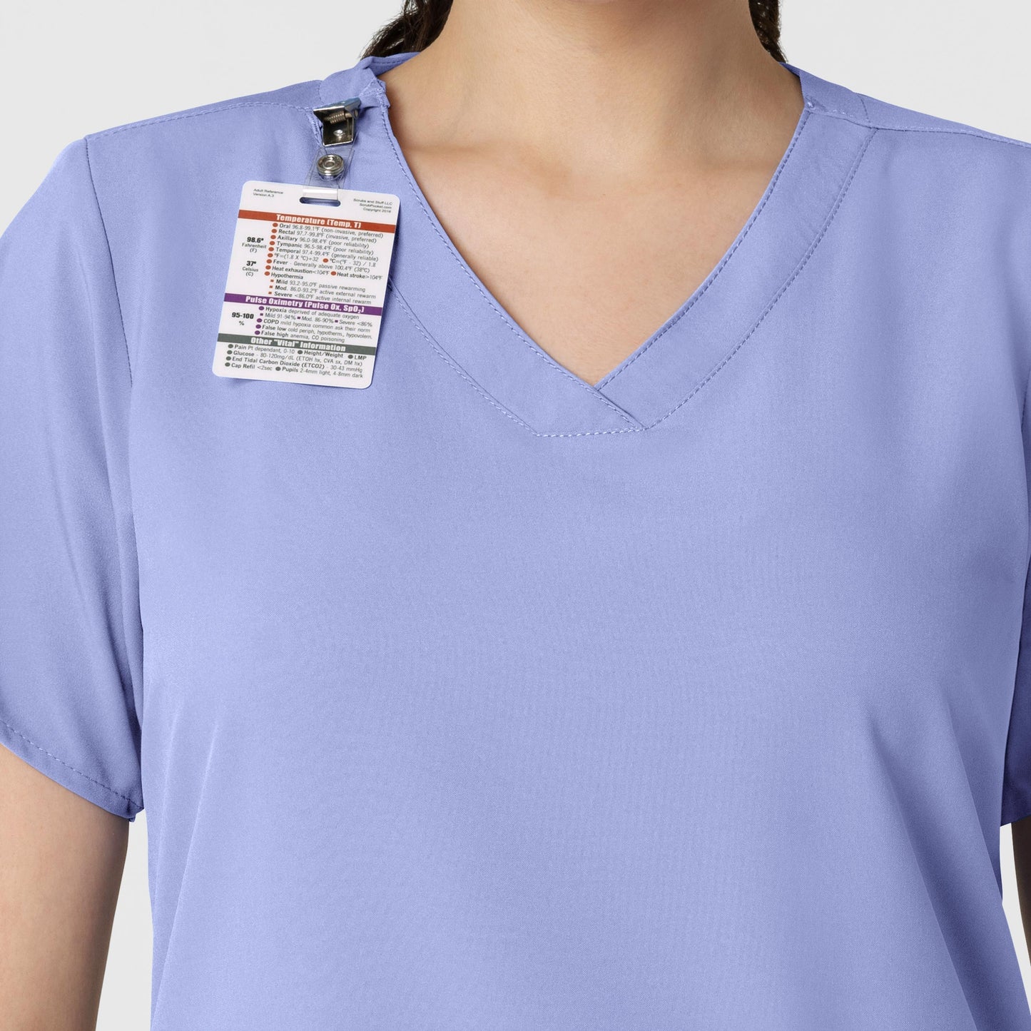 Women's Basic 2-Pocket V-Neck Scrub Top - 6255