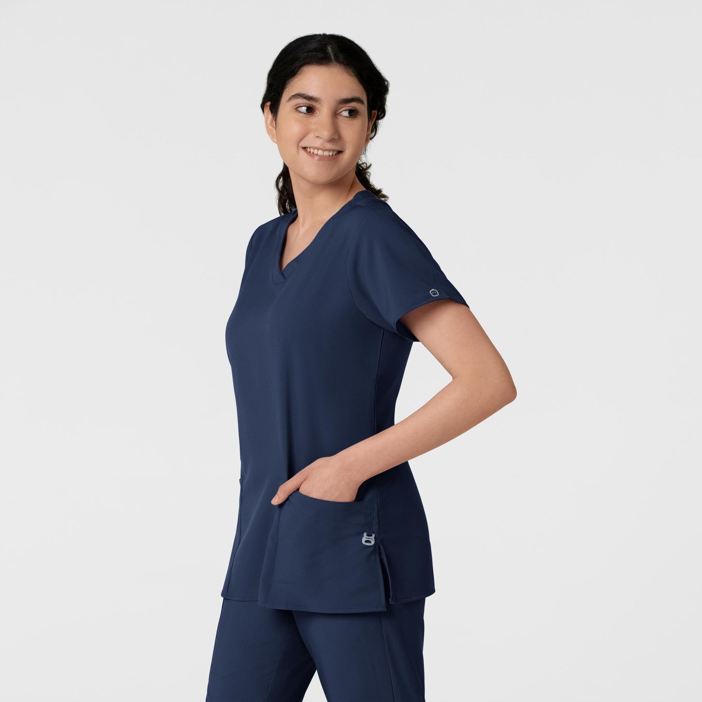 Women's Basic 2-Pocket V-Neck Scrub Top - 6255