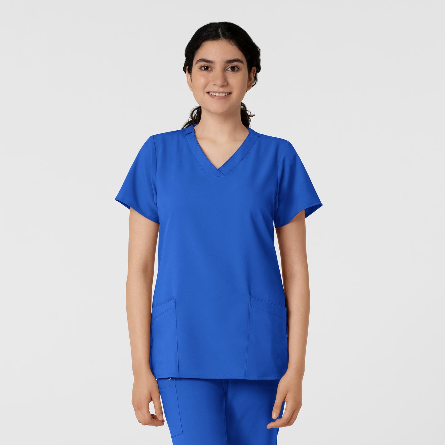 Women's Basic 2-Pocket V-Neck Scrub Top - 6255