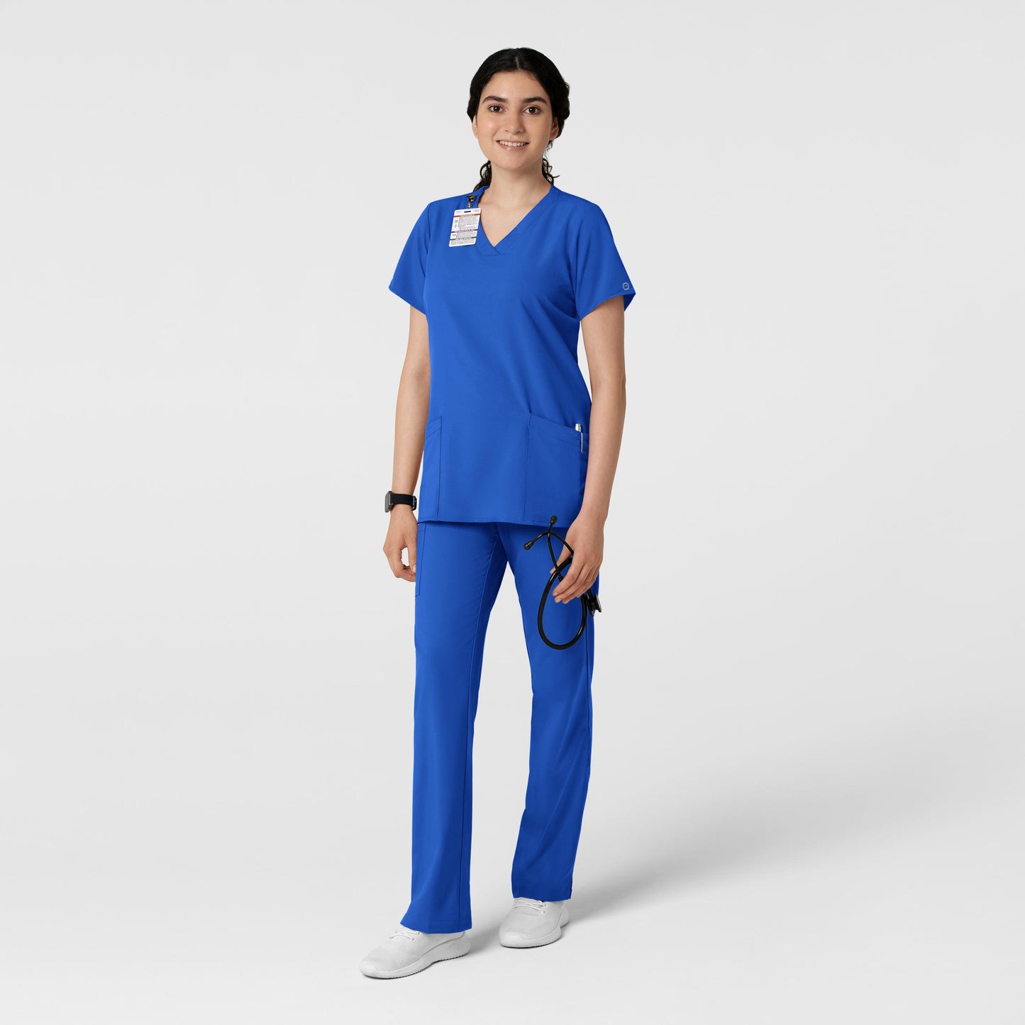 Women's Basic 2-Pocket V-Neck Scrub Top - 6255