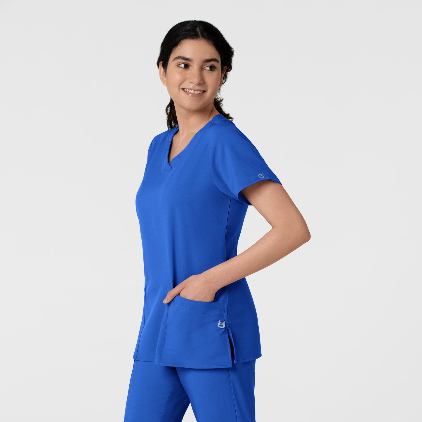 Women's Basic 2-Pocket V-Neck Scrub Top - 6255