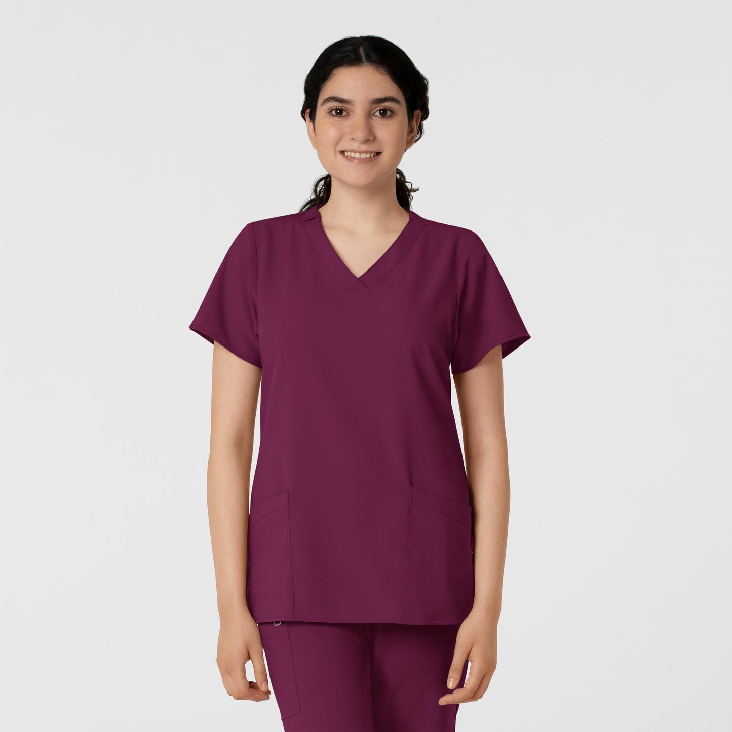 Women's Basic 2-Pocket V-Neck Scrub Top - 6255