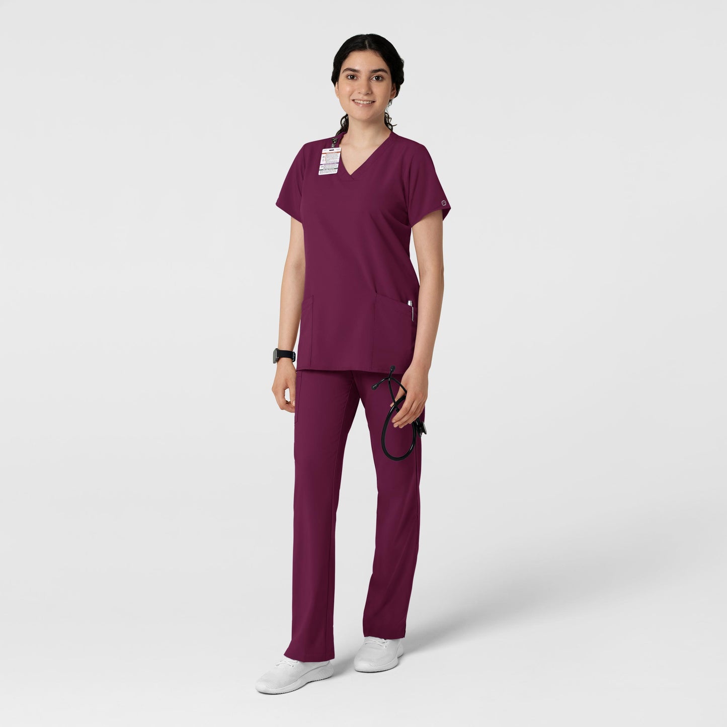 Women's Basic 2-Pocket V-Neck Scrub Top - 6255