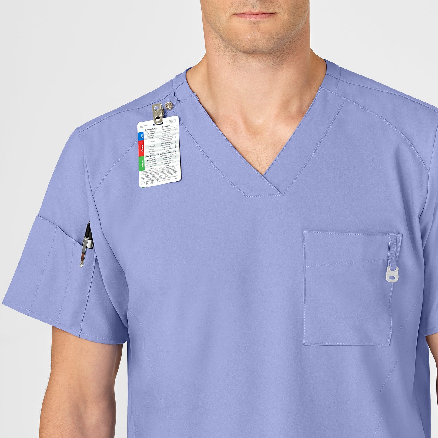 Men's 6-Pocket Utility V-Neck Scrub Top - 6355