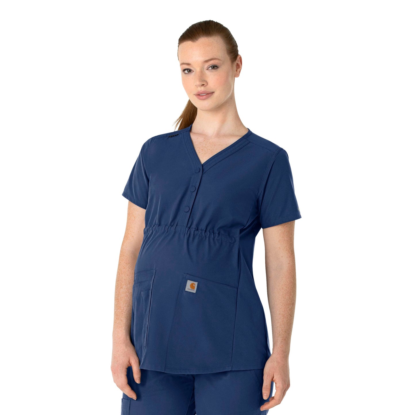 Women's Henley 4-Pocket Maternity Scrub Top - C14113