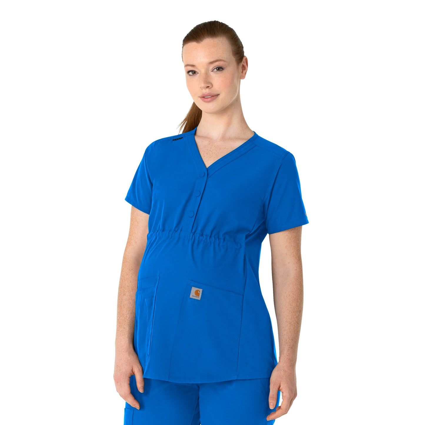 Women's Henley 4-Pocket Maternity Scrub Top - C14113