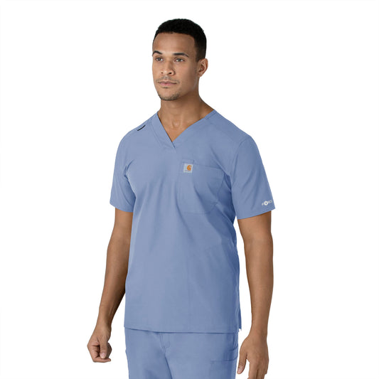 Men's V-Neck 4-Pocket Shirttail Tuck-In Scrub Top - C16113