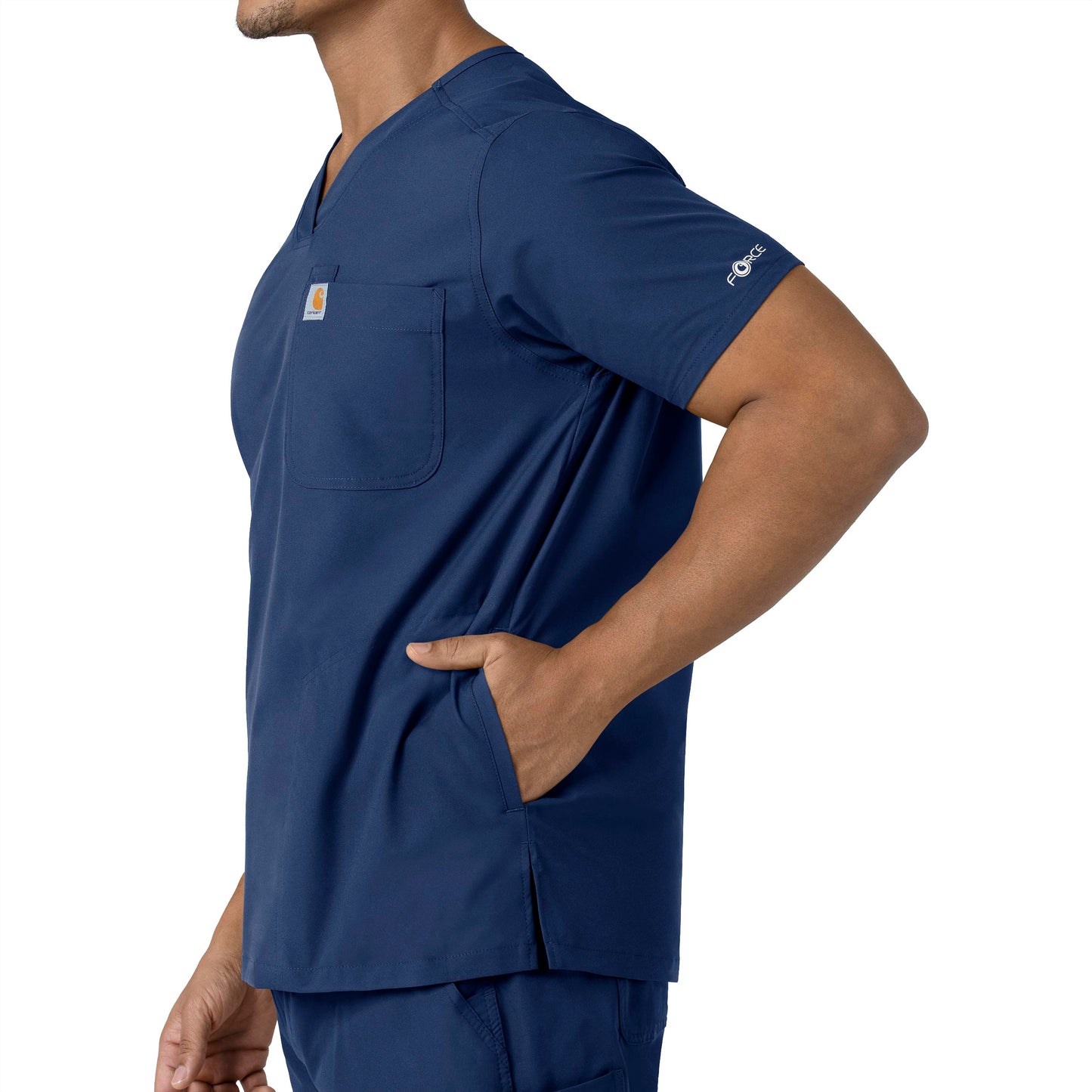 Men's V-Neck 4-Pocket Shirttail Tuck-In Scrub Top - C16113