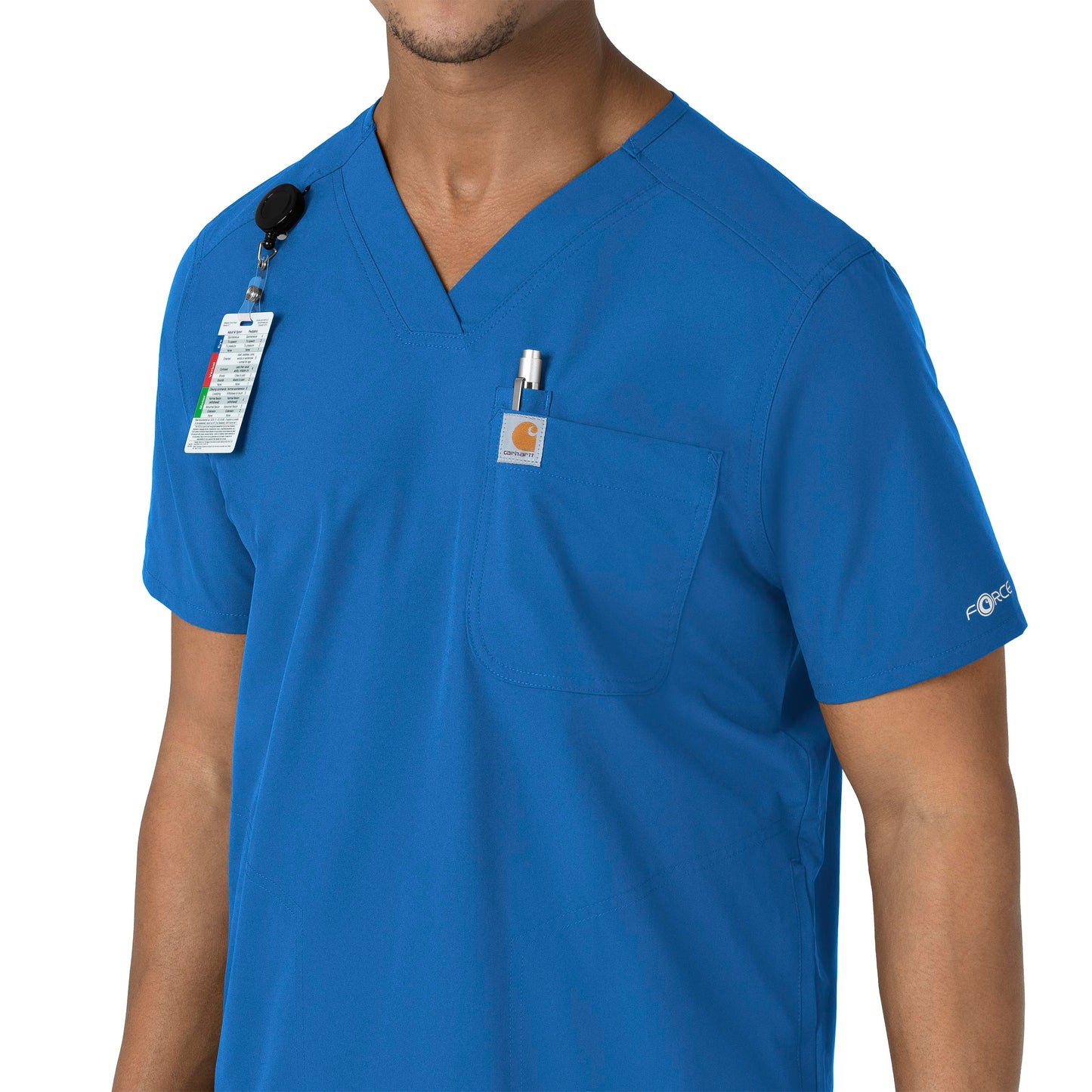 Men's V-Neck 4-Pocket Shirttail Tuck-In Scrub Top - C16113