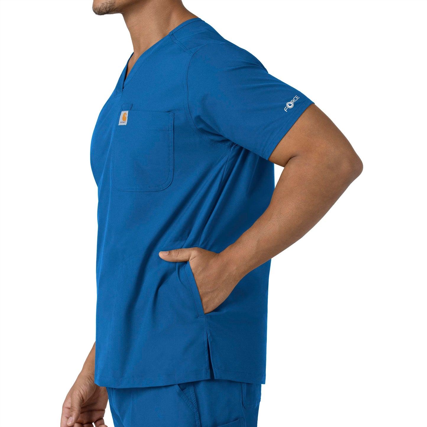 Men's V-Neck 4-Pocket Shirttail Tuck-In Scrub Top - C16113