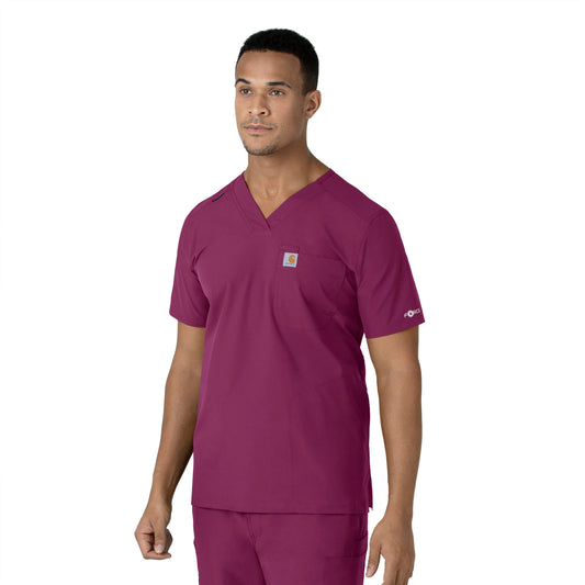 Men's V-Neck 4-Pocket Shirttail Tuck-In Scrub Top - C16113