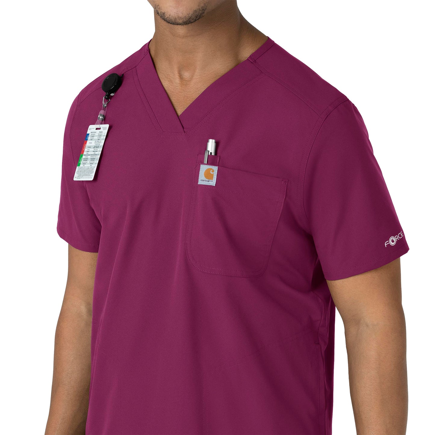 Men's V-Neck 4-Pocket Shirttail Tuck-In Scrub Top - C16113