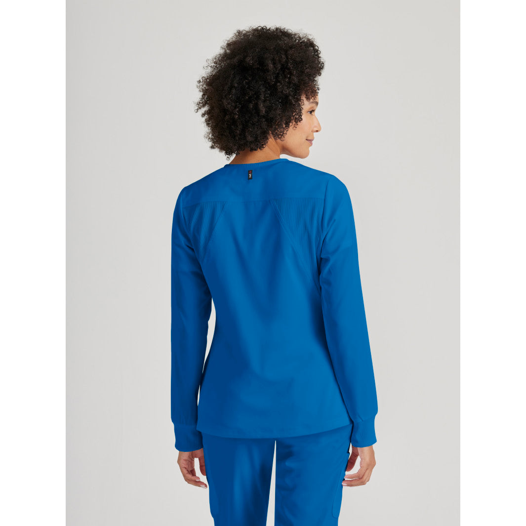 Women's Gianna 5-Pocket Crewneck Scrub Jacket - GRSW873