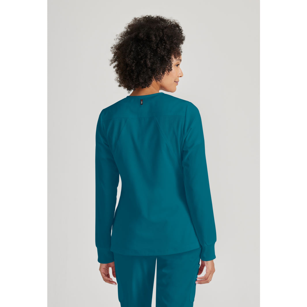 Women's Gianna 5-Pocket Crewneck Scrub Jacket - GRSW873