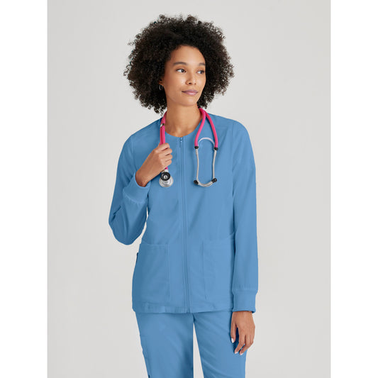 Women's Gianna 5-Pocket Crewneck Scrub Jacket - GRSW873