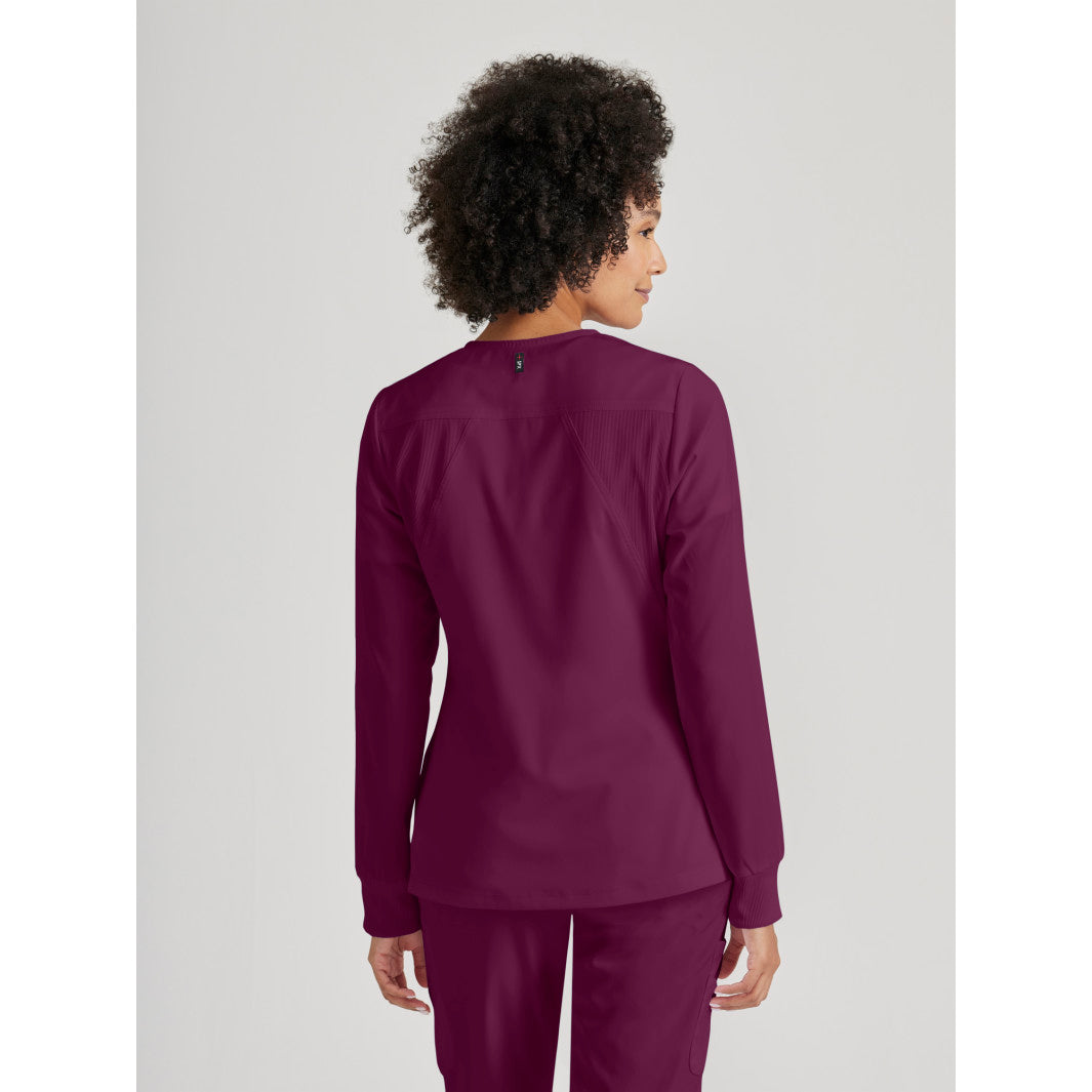 Women's Gianna 5-Pocket Crewneck Scrub Jacket - GRSW873